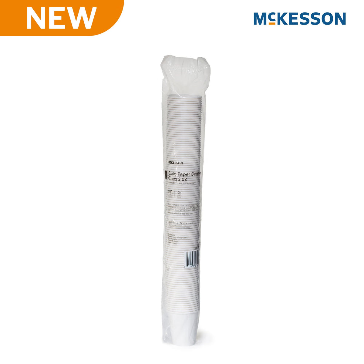 McKesson Drinking Cup, for Cold Beverages, White, Coated Paper, Disposable, 3 oz - PDC-CW3 - LL Medico