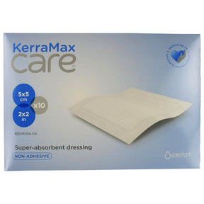 KerraMax Care Super Absorbent Wound Dressing, Square, 2" x 2", White, Nonwoven, Sterile - PRD500-025-Single - LL Medico