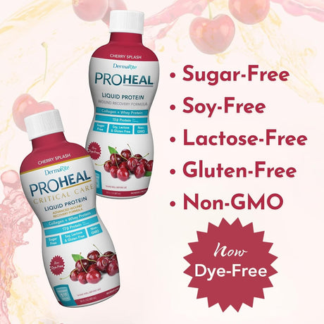 DermaRite ProHeal Critical Care Protein Supplement, Cherry Splash, 30 oz