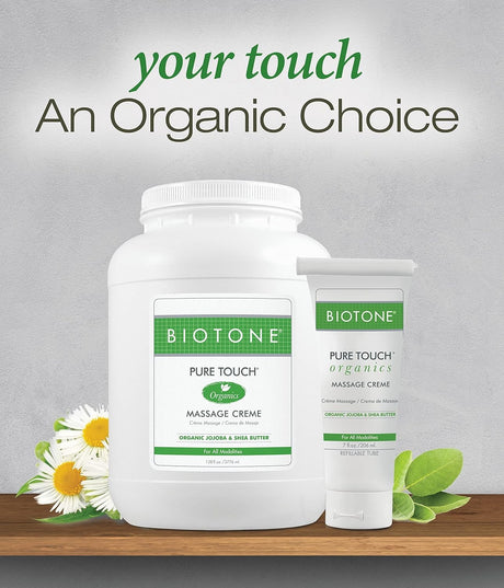 Biotone Pure Touch Organics Massage Creme, Unscented, 128 fl oz