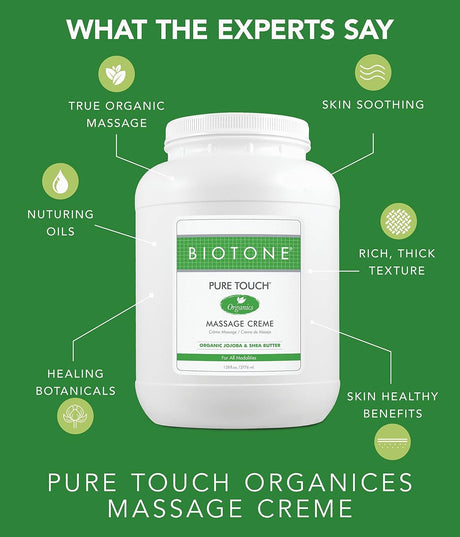 Biotone Pure Touch Organics Massage Creme, Unscented, 128 fl oz