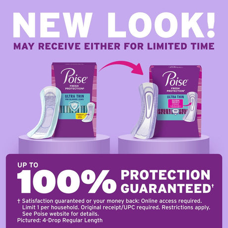 Poise Ultra Thin Pads, 5 Drops Maximum Absorbency, Long Length