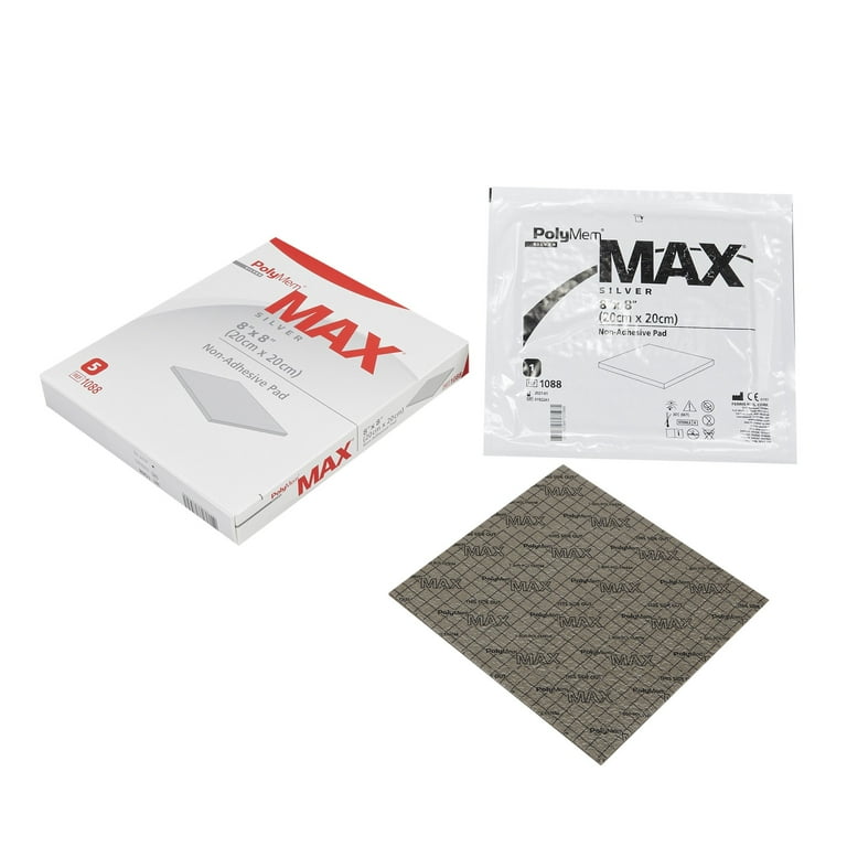 PolyMem Max Adhesive with Border Foam Dressing, 6 x 6 Inch
