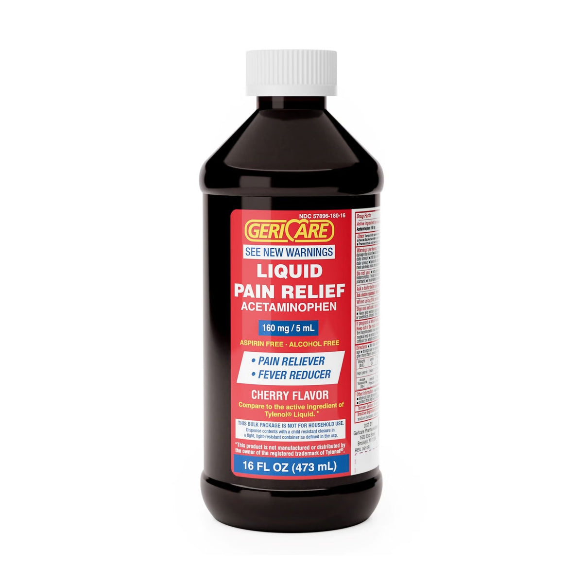 Geri-Care Acetaminophen Pain Relief Liquid, 160 mg/5 mL, 16 fl oz - Q101-16-GCP - LL Medico