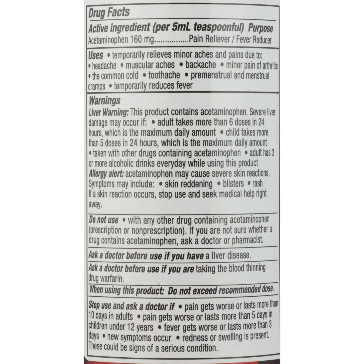Geri-Care Acetaminophen Pain Relief Liquid, 160 mg/5 mL, 16 fl oz - Q101-16-GCP - LL Medico
