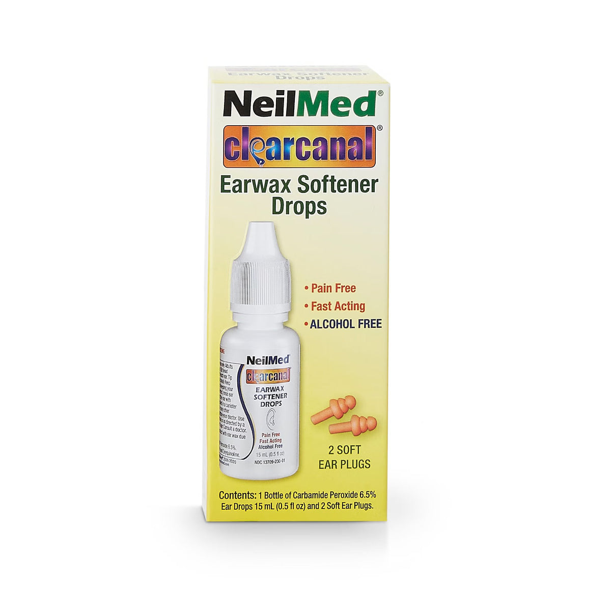 NeilMed ClearCanal Ear Wax Remover, Carbamide Peroxide 6.5%, Otic Drops, 0.5 oz - Q339-05-NEI - LL Medico