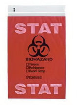 Specimen Transport Bag, STAT Biohazard, Document Pouch, Zip Closure, Red Tint, 6" x 9", NonSterile - Q603 - LL Medico