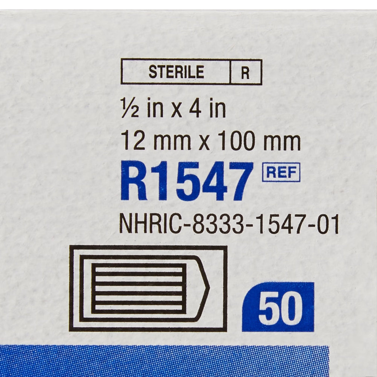 Steri-Strip Skin Closure Strips, Reinforced, Nonwoven, Sterile, White, 0.5" x 4" - R1547 - LL Medico