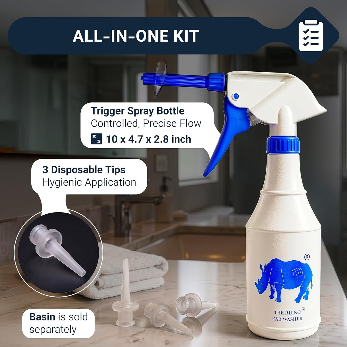 Doctor Easy Rhino Ear Washer System with 3 Disposable Tips