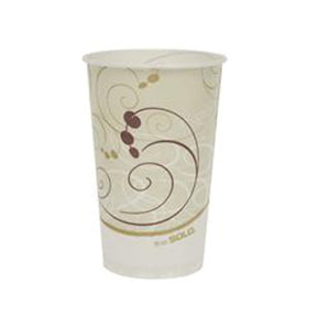 Solo Drinking Cup, Disposable, 16 oz, Symphony Print, Wax Coated Paper - LL Medico