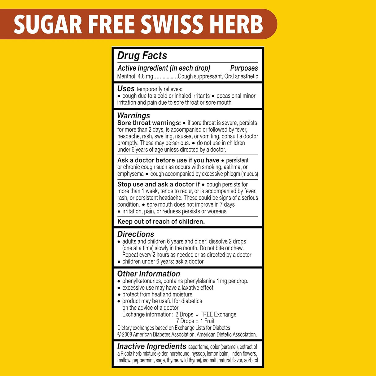 Ricola Original Swiss Herb Cough Drops Sugar Free