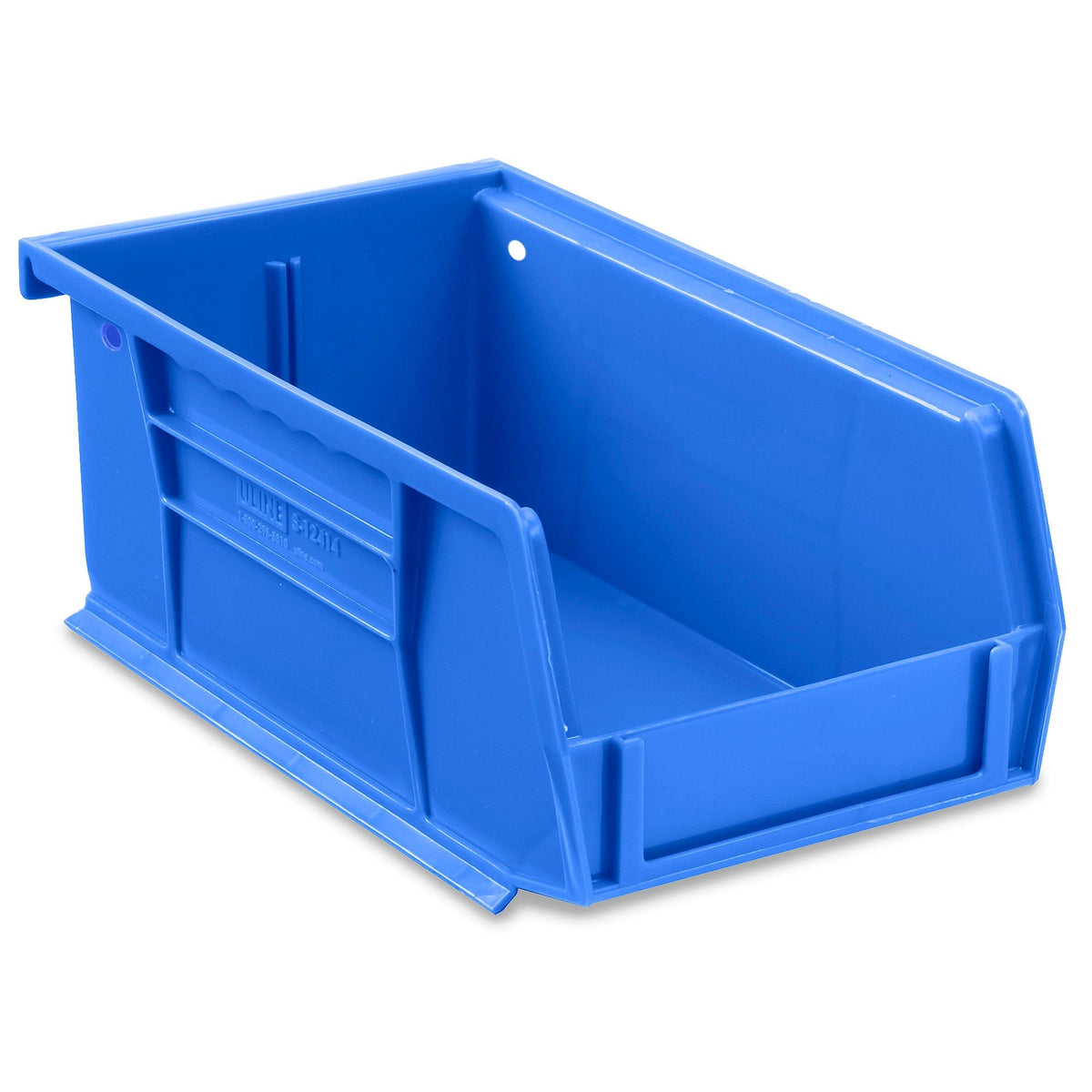 Uline Stackable Storage Bin, Blue, Plastic, 3" x 4" x 7.5" - S-12414BLU - LL Medico
