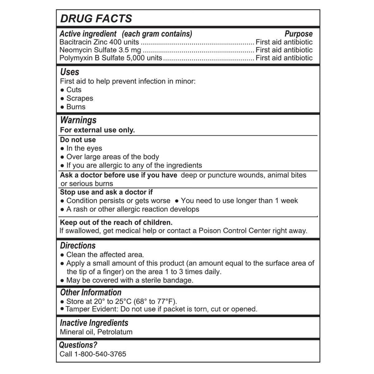 Geri-Care Triple Antibiotic Ointment, First Aid Antibiotic, 0.9 Gram Individual Packet - S143-14-GCP - LL Medico