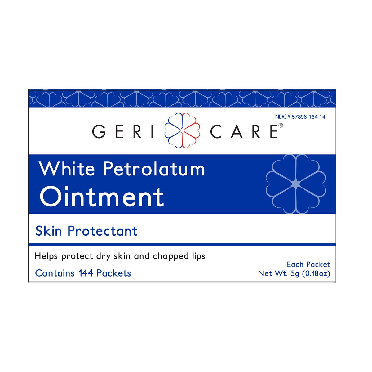 Geri-Care Petroleum Jelly, White Petrolatum, Non-Sterile, 5 Gram Packet - S164-14-GCP - LL Medico