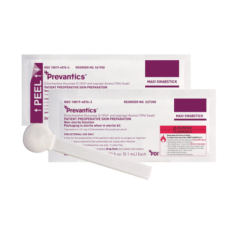 Prevantics Maxi Swabstick, Chlorhexidine Gluconate/Isopropyl Alcohol, 5.1 mL