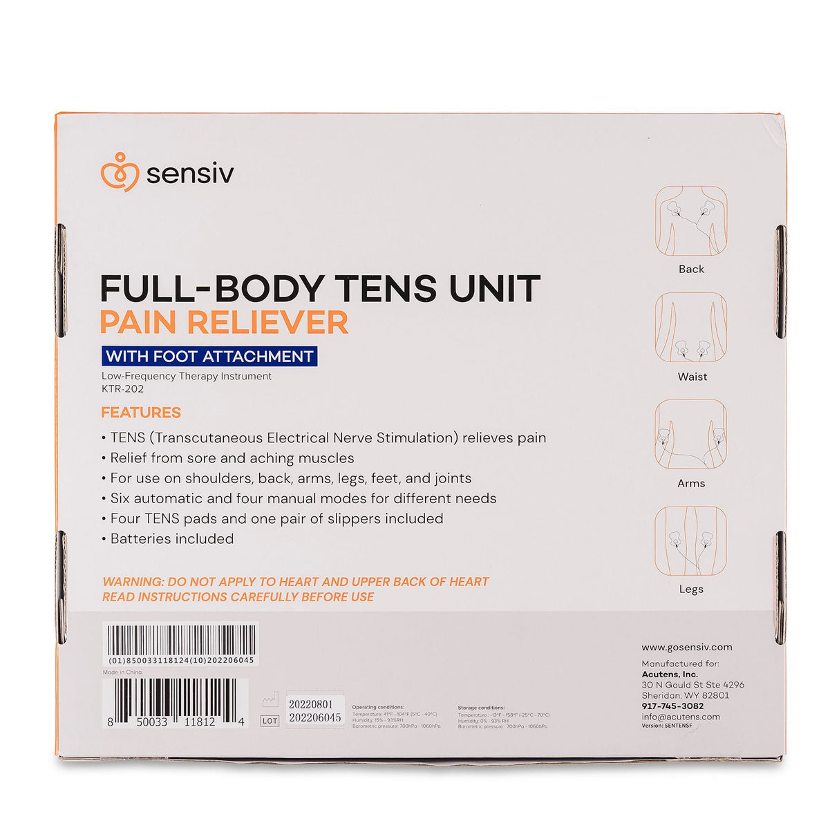 Sensiv Full-Body TENS Unit with Foot Attachment
