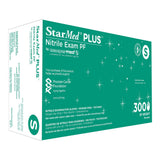 StarMed Plus Nitrile Exam Gloves, Powder-Free, Textured, Large