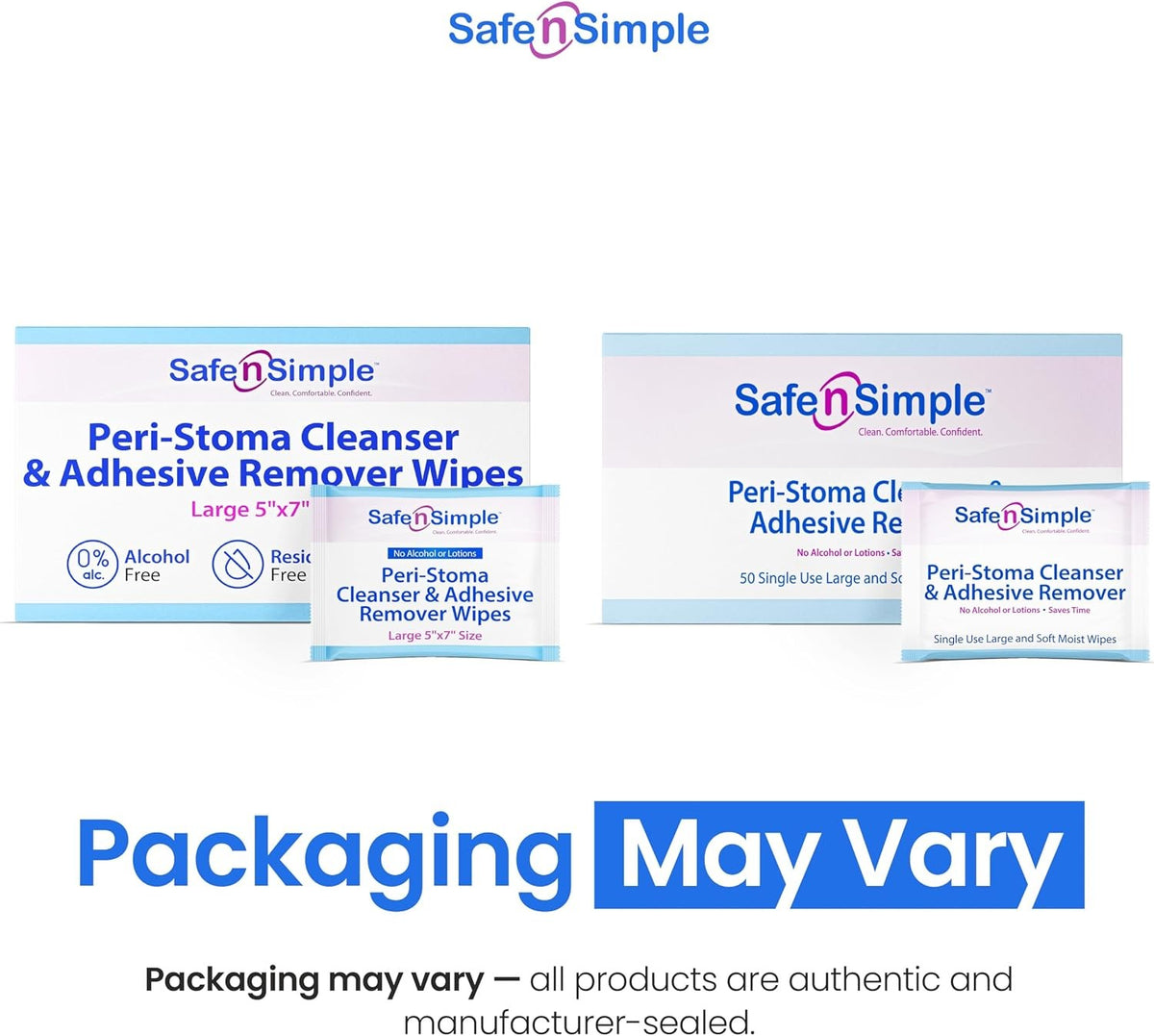Safe N Simple Adhesive Remover, 5 x 7 Inch Wipe