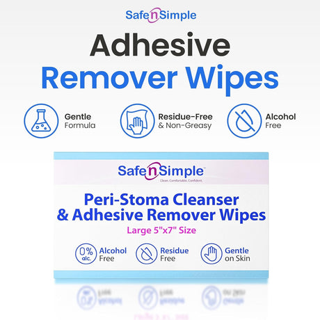 Safe N Simple Adhesive Remover, 5 x 7 Inch Wipe