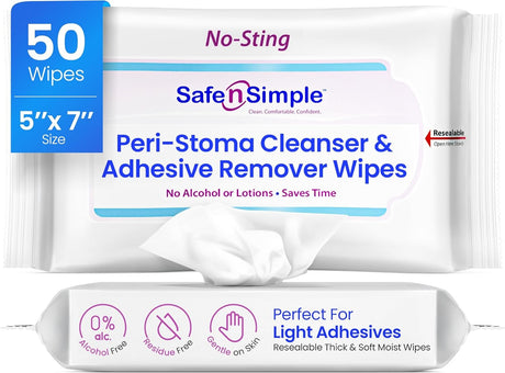 Safe N Simple Adhesive Remover, 5 x 7 Inch Wipe