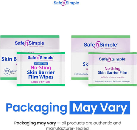 Safe N Simple No-Sting Skin Barrier Wipe, 5 x 7 Inch