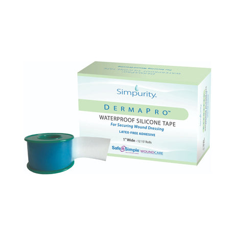 DermaPro Silicone Medical Tape, 1 Inch x 5 Yard, Transparent