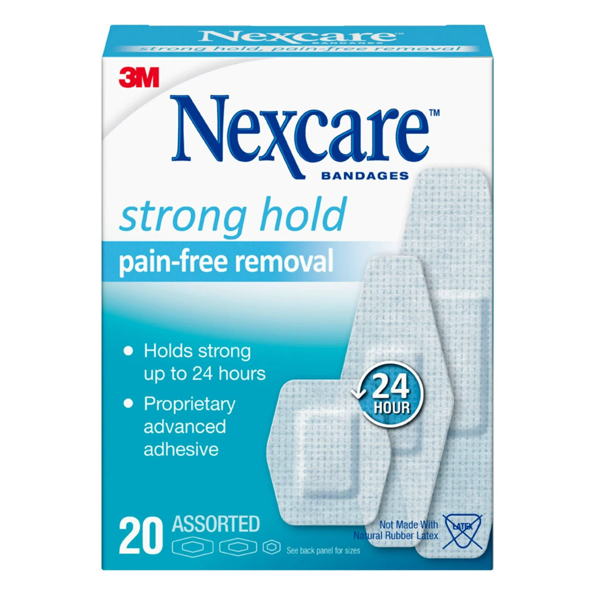 3M Nexcare Sensitive Skin White Adhesive Strip, Assorted Sizes