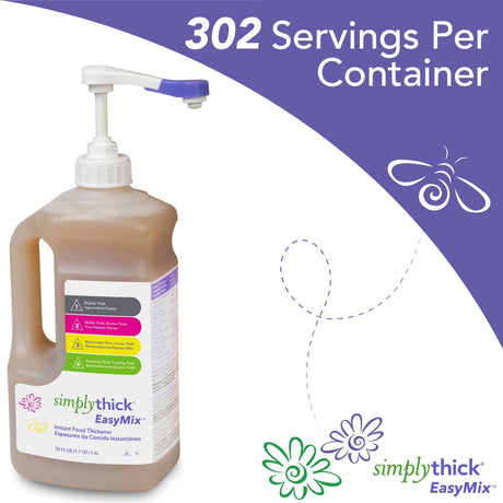 SimplyThick EasyMix Bottle and Pump, Unflavored, 1.6 Liter