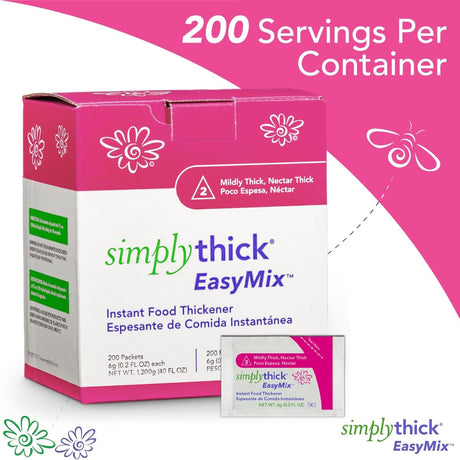 SimplyThick EasyMix Food Thickener Packets, Nectar Consistency, 6g, 200 Count
