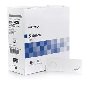 McKesson Absorbable Suture with Needle, Monofilament, Size 3-0, P-12 0.375 Circle Precision Reverse Cutting Needle, Sterile - SZ497G - LL Medico