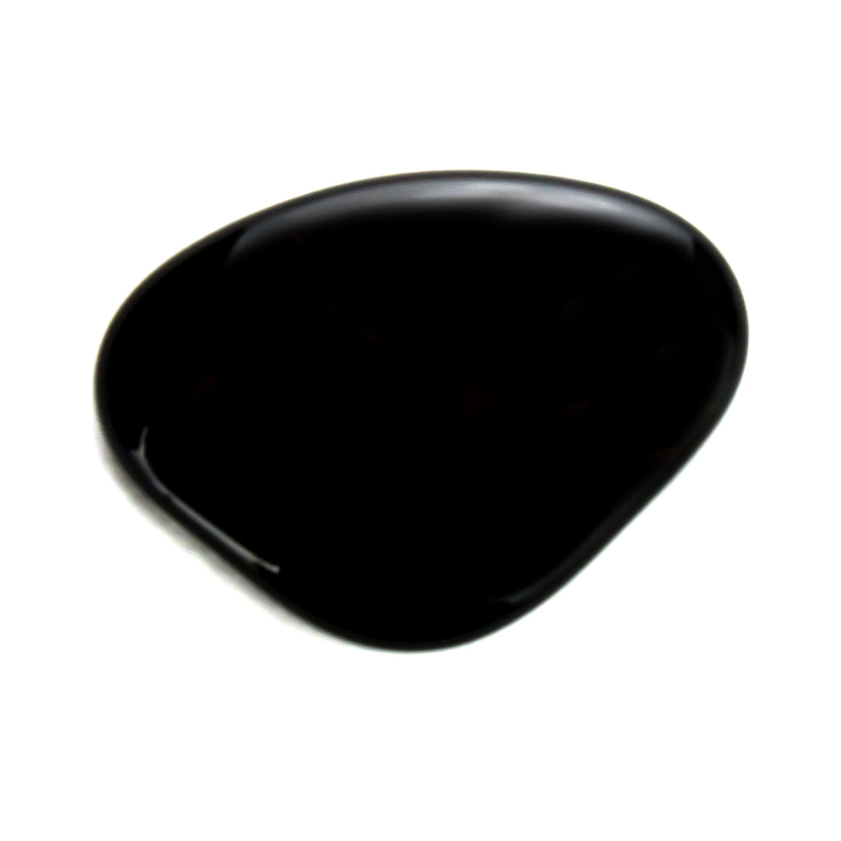 A smooth, shiny black oval stone is photographed on a white background—evoking Dermarite's SilvaKollagen Gel Silver Collagen Wound Gel.