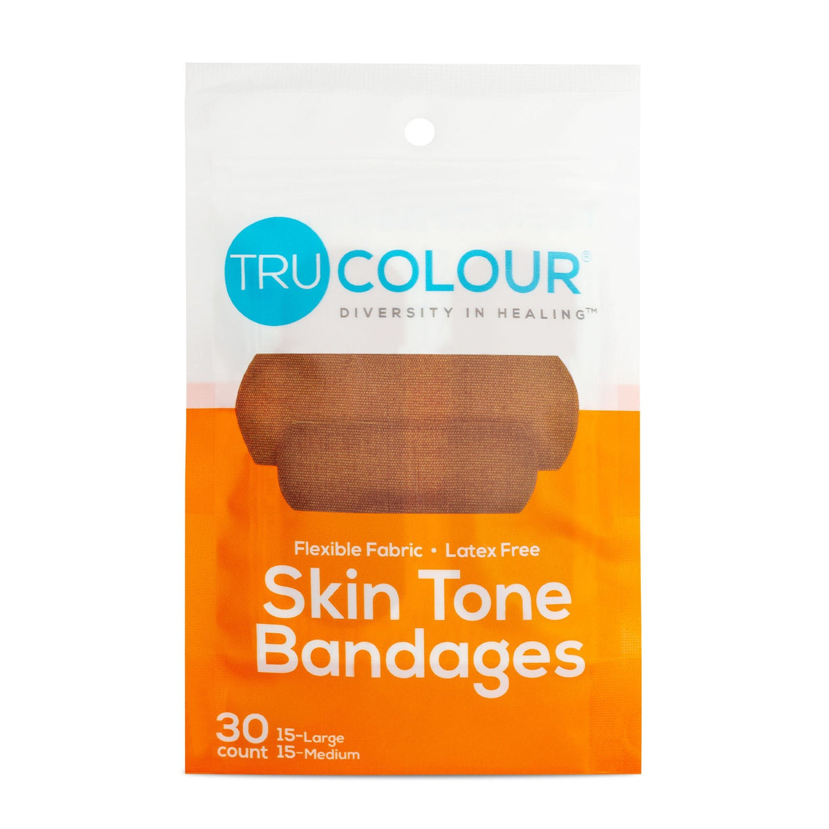 Tru-Colour Adhesive Strip, Waterproof, Brown, Fabric, 1 x 3", Sterile - TCB-121-Pack - LL Medico