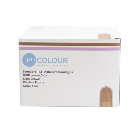 Tru-Colour Adhesive Strip, Dark Brown, Fabric, 1 x 3", Sterile - LL Medico