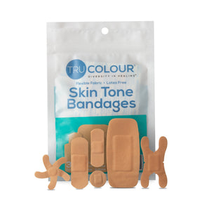 Tru-Colour Adhesive Strips, Waterproof, Beige, Fabric, Sterile - TCB-AASD-Pack - LL Medico