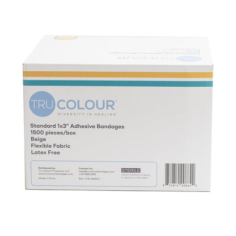 Tru-Colour Adhesive Strip, Beige, Fabric, 1 x 3", Sterile - TCB-AB1500 - LL Medico