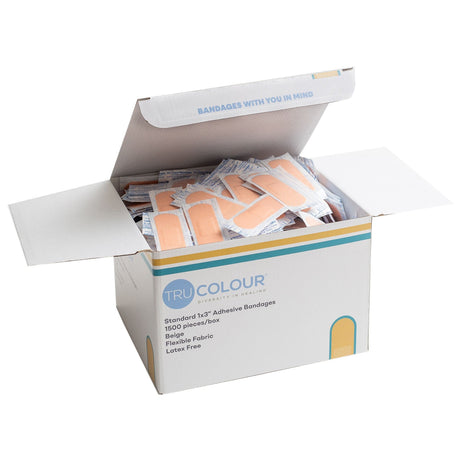 Tru-Colour Adhesive Strip, Beige, Fabric, 1 x 3", Sterile - TCB-AB1500 - LL Medico