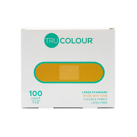 Tru-Colour Skin Tone Shade Fabric Bandage, Adhesive Strip, Beige, Fabric, 1 x 3", Sterile - TCB-ALS100 - LL Medico