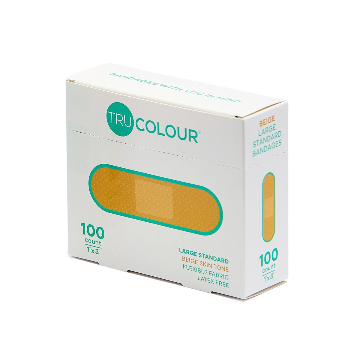 Tru-Colour Skin Tone Shade Fabric Bandage, Adhesive Strip, Beige, Fabric, 1 x 3", Sterile - TCB-ALS100 - LL Medico
