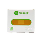 Tru-Colour Skin Tone Bandages, Adhesive Strip, Olive, Fabric, 1 x 3", Sterile - TCB-GLS100 - LL Medico