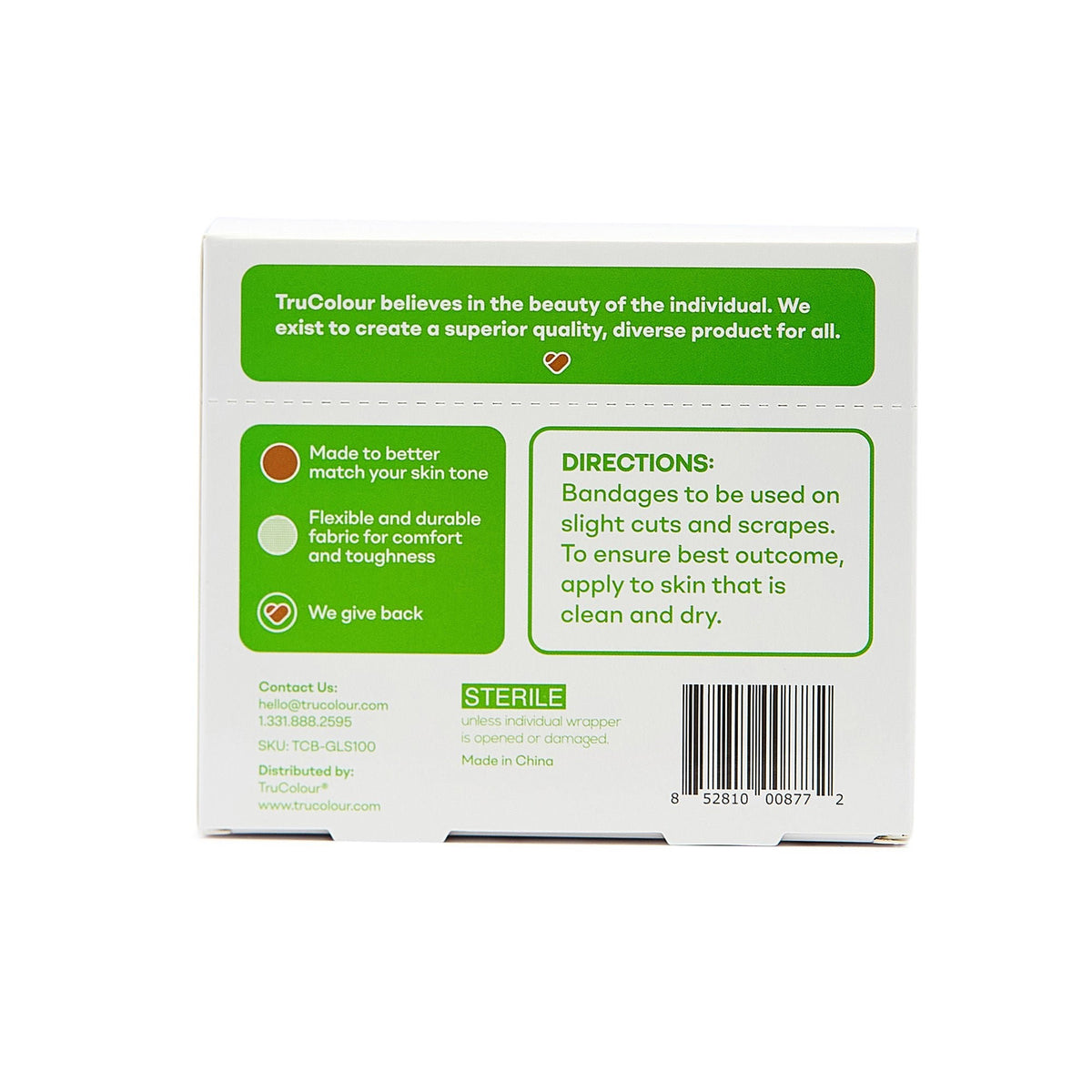 Tru-Colour Skin Tone Bandages, Adhesive Strip, Olive, Fabric, 1 x 3", Sterile - TCB-GLS100 - LL Medico