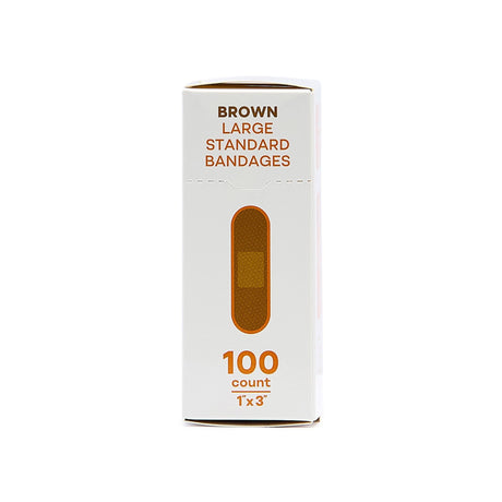 Tru-Colour Skin Tone Shade Adhesive Strips, Brown, Fabric, Sterile, 1 x 3" - LL Medico
