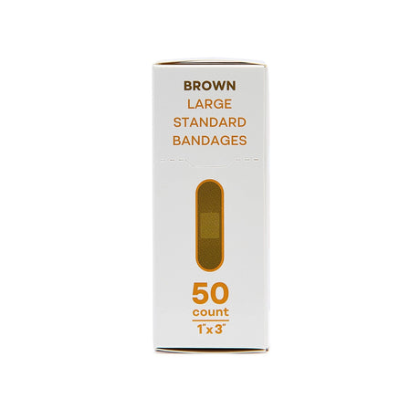 Tru-Colour Skin Tone Shade Adhesive Strips, Brown, Fabric, Sterile, 1 x 3" - LL Medico