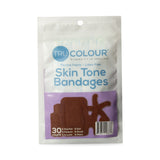 Tru-Colour Adhesive Strips, Waterproof, Dark Brown, Fabric, Sterile, Assorted Shapes and Sizes - TCB-PASD - LL Medico