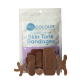 Tru-Colour Adhesive Strips, Waterproof, Dark Brown, Fabric, Sterile, Assorted Shapes and Sizes - TCB-PASD - LL Medico