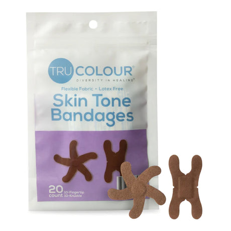 Tru-Colour Adhesive Strip, Waterproof, Dark Brown, Fabric, Sterile - TCB-PKF-Pack - LL Medico