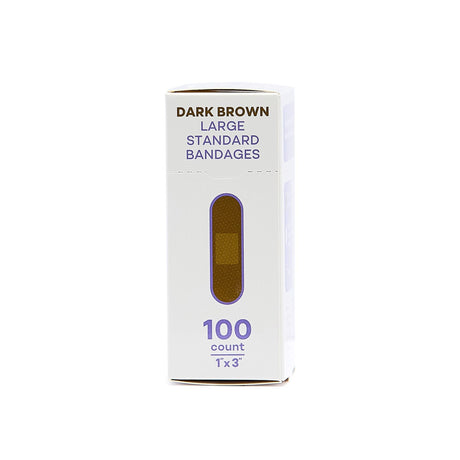 Tru-Colour Skin Tone Fabric Bandage, Adhesive Strip, Dark Brown, Fabric, 1 x 3", Sterile - TCB-PLS100 - LL Medico