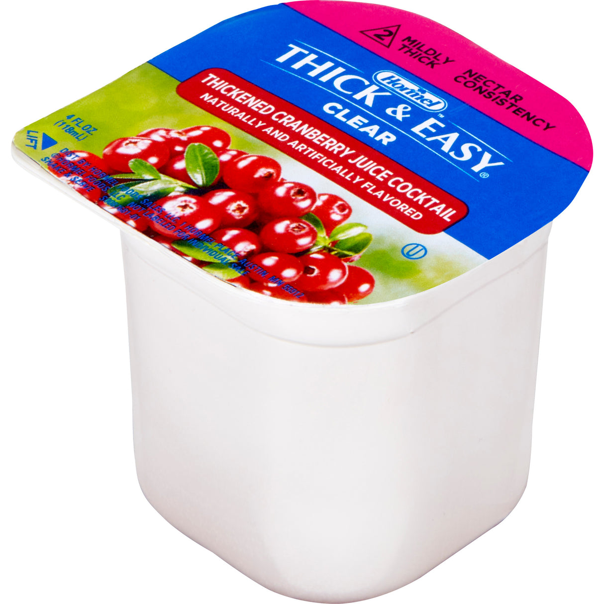 Thick & Easy Clear, Mildly Thick, Cranberry Juice Cocktail Flavor, 4 oz Cup