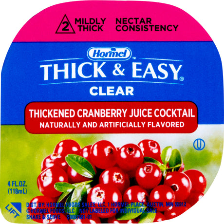 Thick & Easy Clear, Mildly Thick, Cranberry Juice Cocktail Flavor, 4 oz Cup