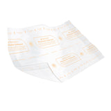 The Tranquility AIR-Plus Breathable Underpads, 30 x 36, are disposable, white, rectangular pads with orange branding, offering heavy absorbency and protection, and are compatible with low-air-loss bed systems.