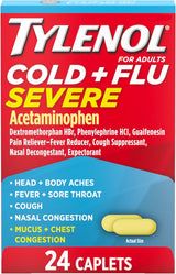 Tylenol Cold + Flu Severe Relief Caplets, 24 ct